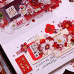 Rotes Blumen-Stanz-Washi- & PET-Klebeband