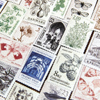 Autocollants de timbres vintage de plantes de construction rétro pour carnet de voyage