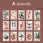 Autocollants de timbres vintage de plantes de construction rétro pour carnet de voyage