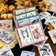 Autocollants de timbres vintage de plantes de construction rétro pour carnet de voyage