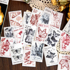 Autocollants de timbres vintage de plantes de construction rétro pour carnet de voyage