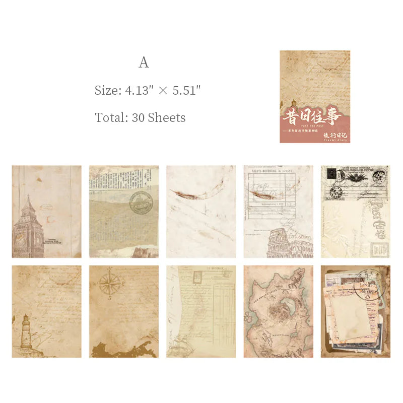 Retro Scrapbooking Paper Set