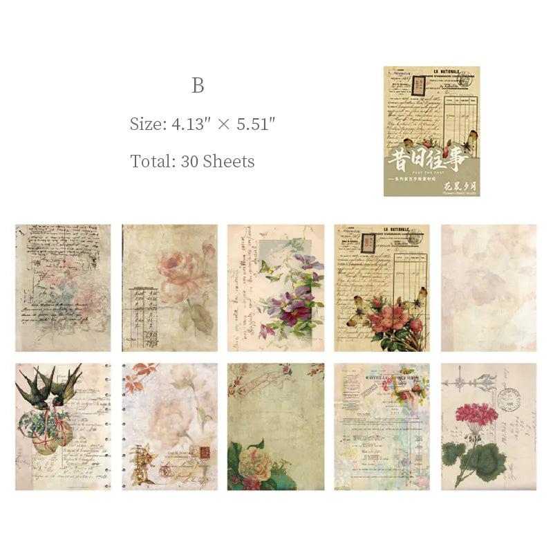 Retro Scrapbooking Paper Set