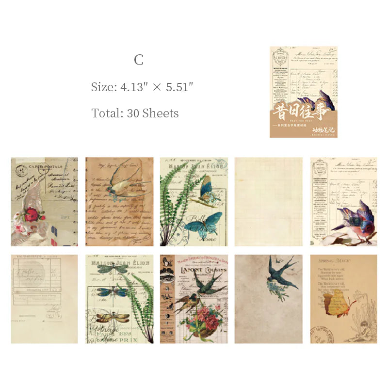 Ensemble de papiers de scrapbooking rétro