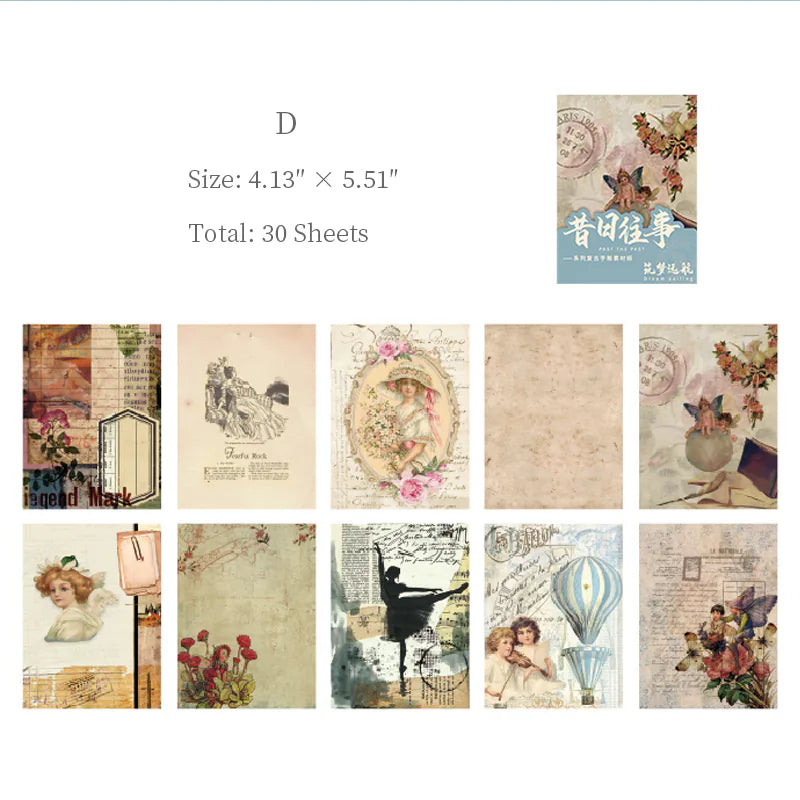 Ensemble de papiers de scrapbooking rétro