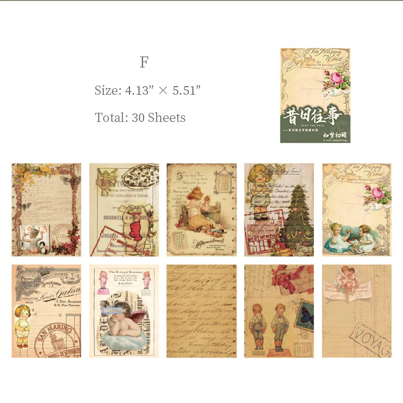 Ensemble de papiers de scrapbooking rétro