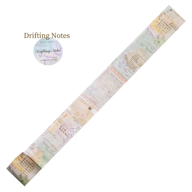 Ruban adhésif décoratif rétro à motifs Washi Tape