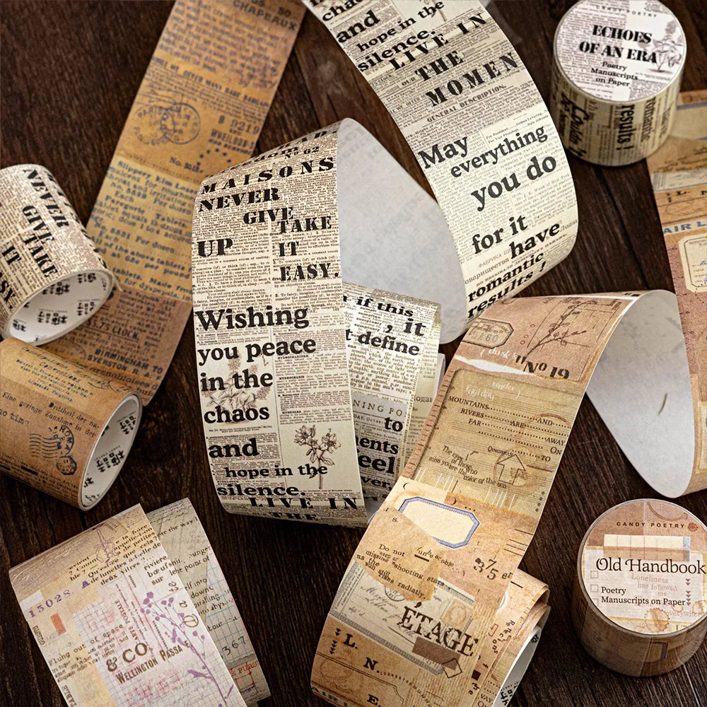 Ruban adhésif décoratif rétro à motifs Washi Tape