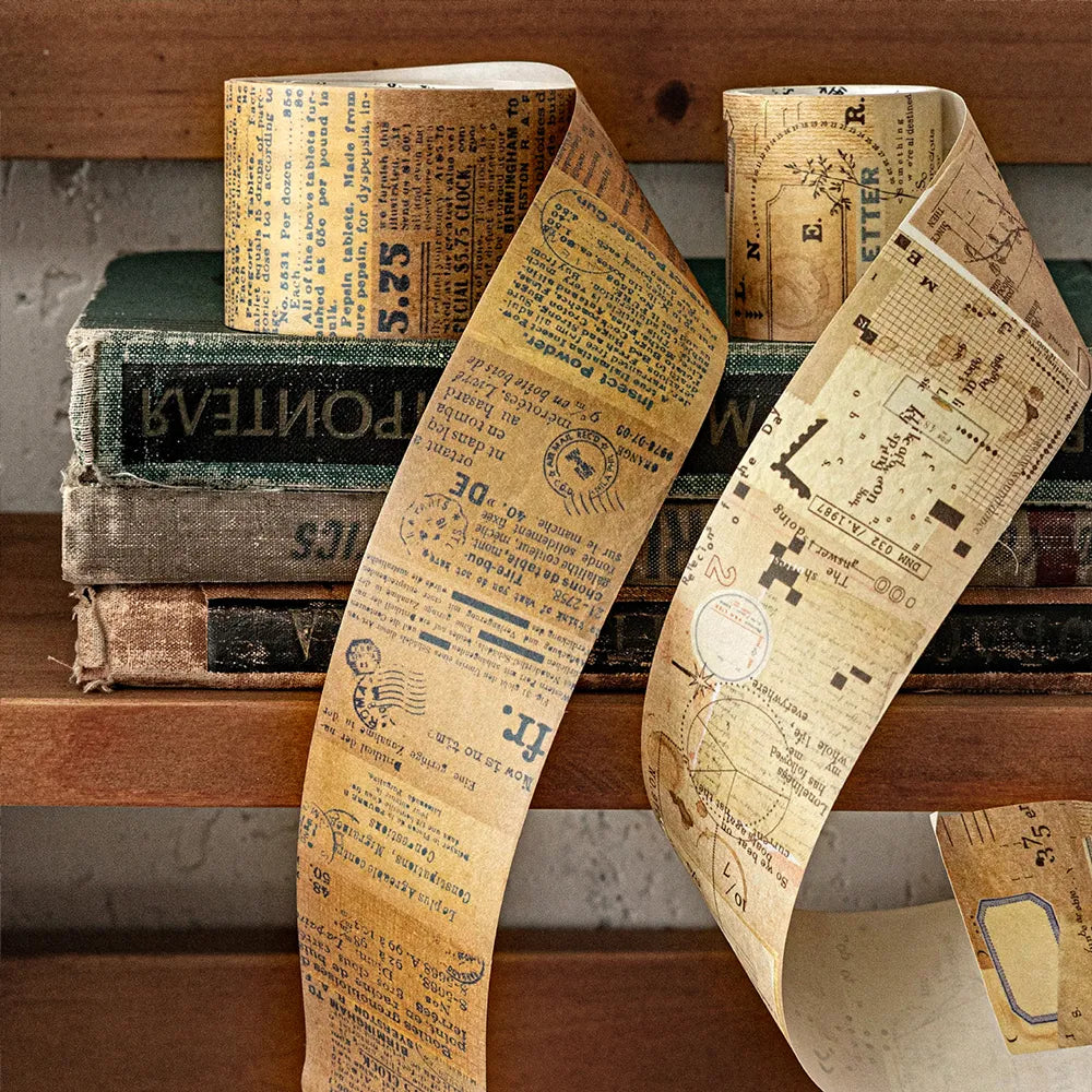 Ruban adhésif décoratif rétro à motifs Washi Tape