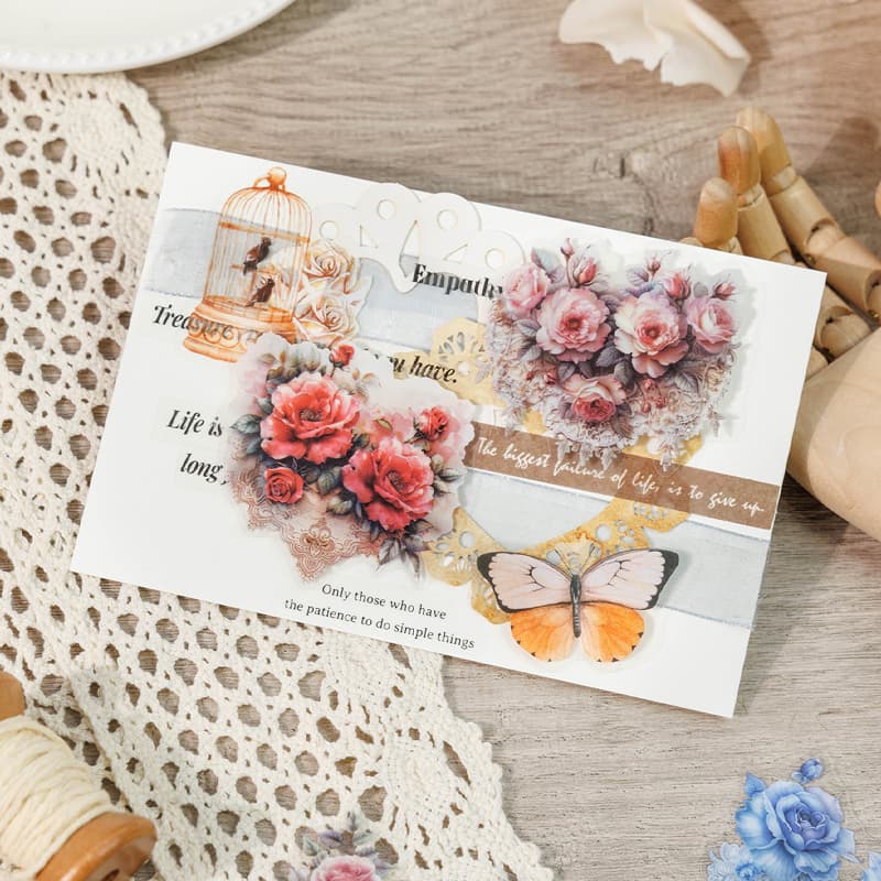 Rococo Aesthetic Flower Scrapbooking Stickers