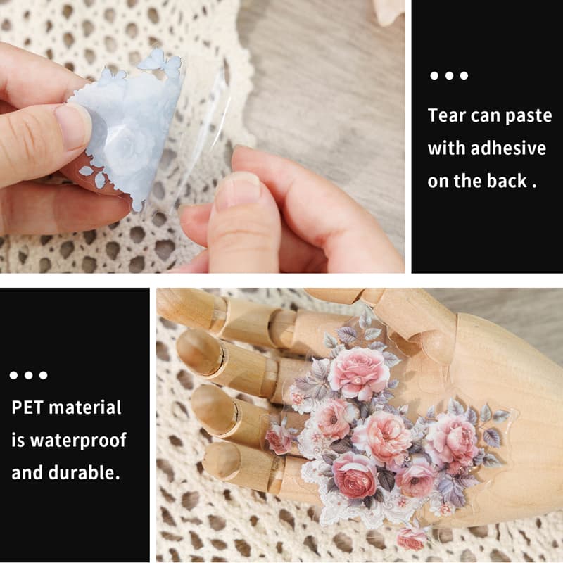 Rococo Aesthetic Flower Scrapbooking Stickers