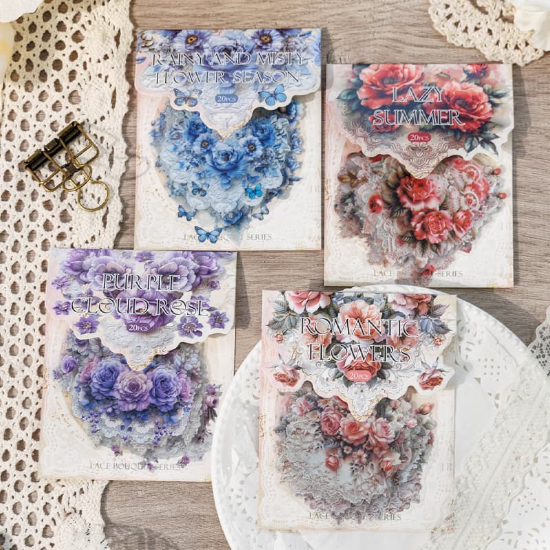 Rococo Aesthetic Flower Scrapbooking Stickers