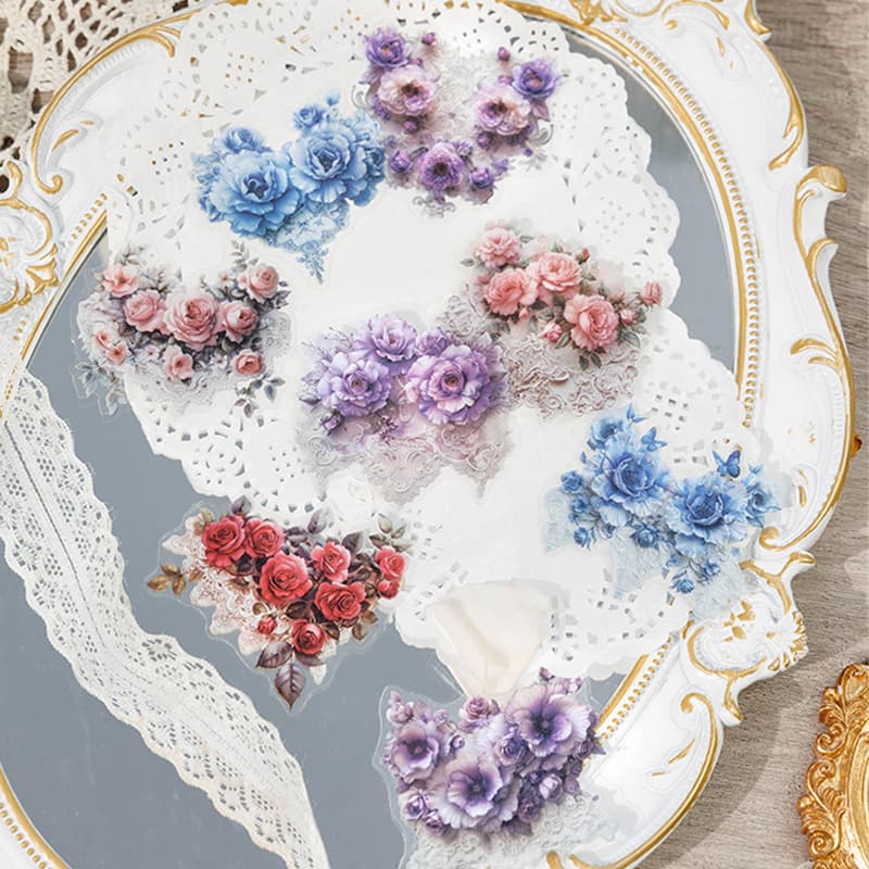 Rococo Aesthetic Flower Scrapbooking Stickers