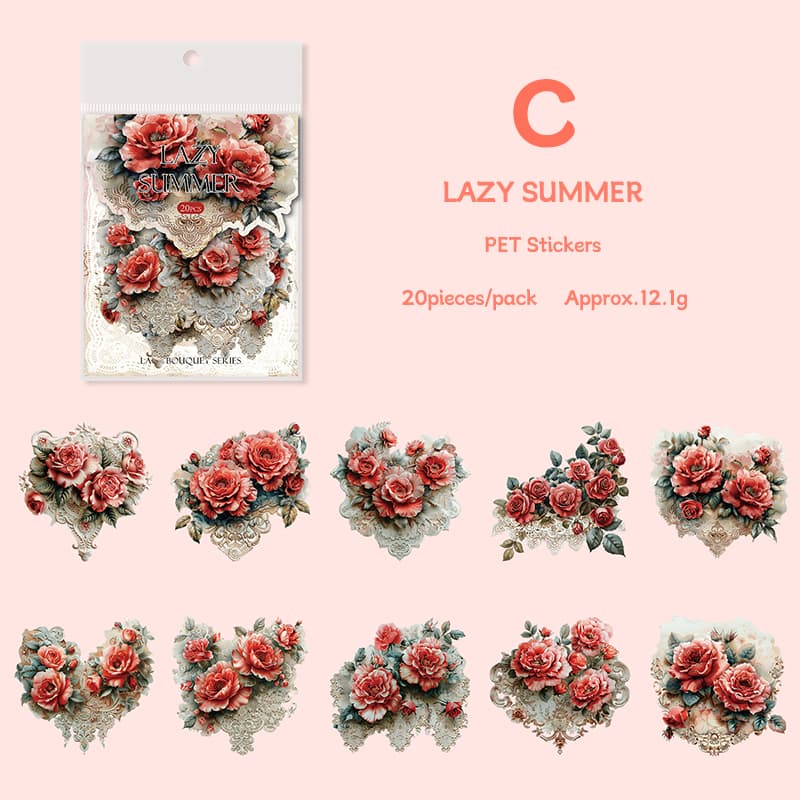 Autocollants de scrapbooking à fleurs esthétiques Rococo