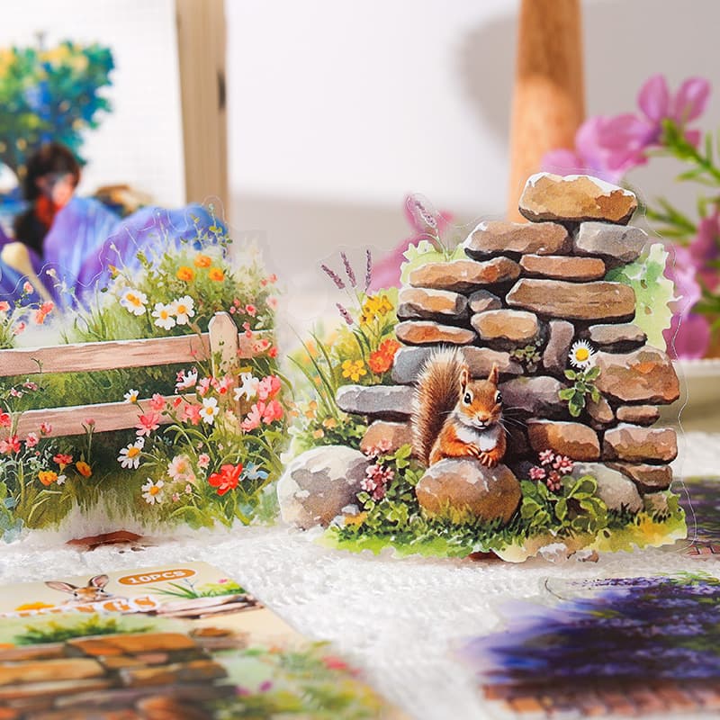 Autocollants PET de fleurs de jardin romantiques