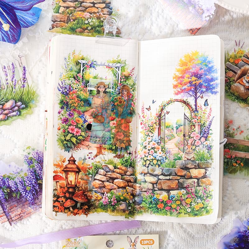 Autocollants PET de fleurs de jardin romantiques