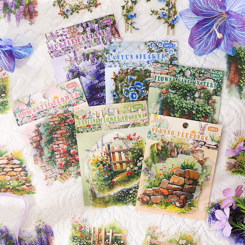 Autocollants PET de fleurs de jardin romantiques
