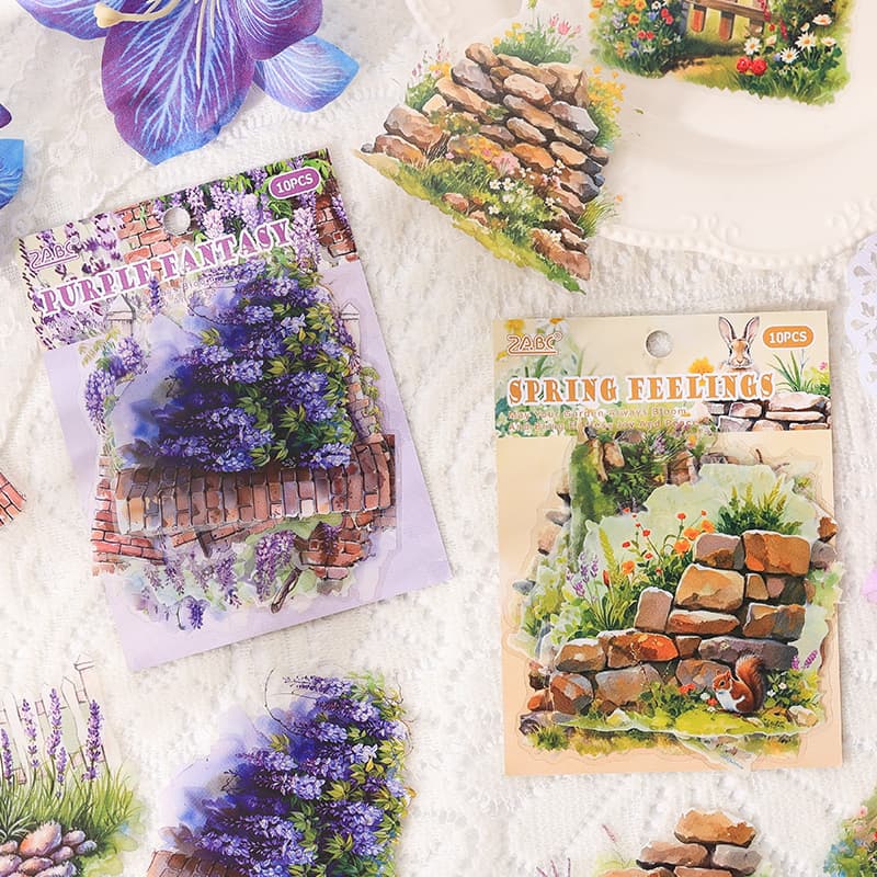 Autocollants PET de fleurs de jardin romantiques