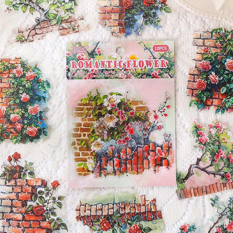 Autocollants PET de fleurs de jardin romantiques