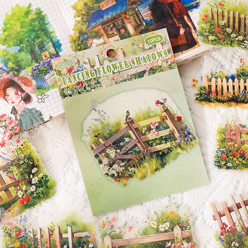 Autocollants PET de fleurs de jardin romantiques