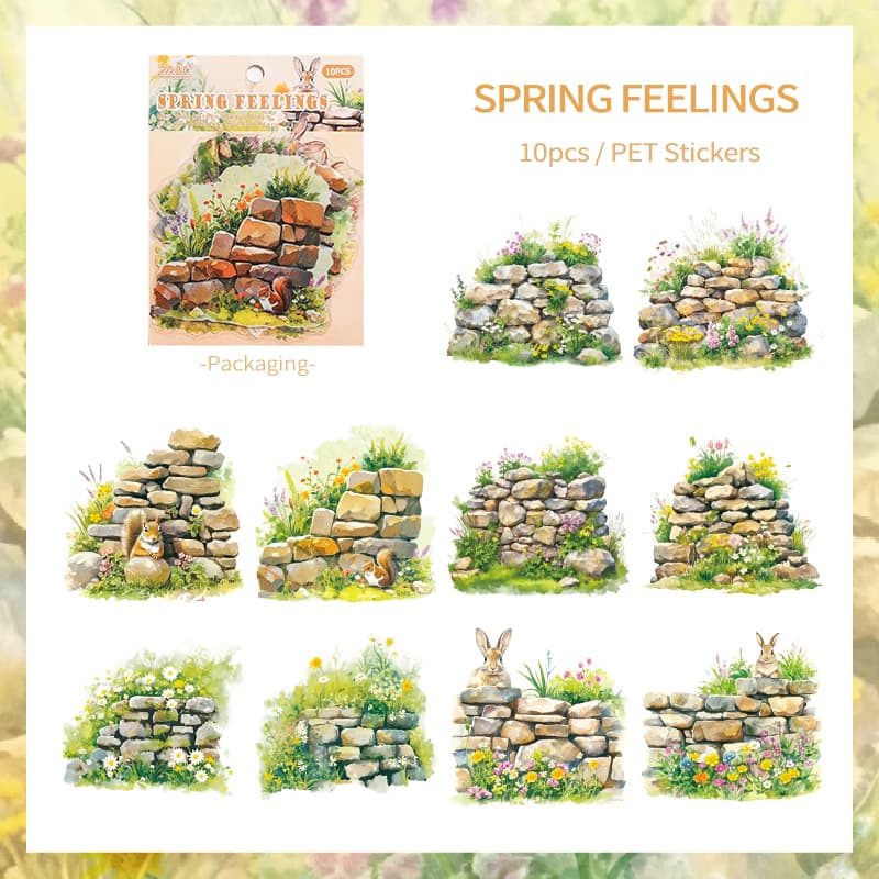 Autocollants PET de fleurs de jardin romantiques