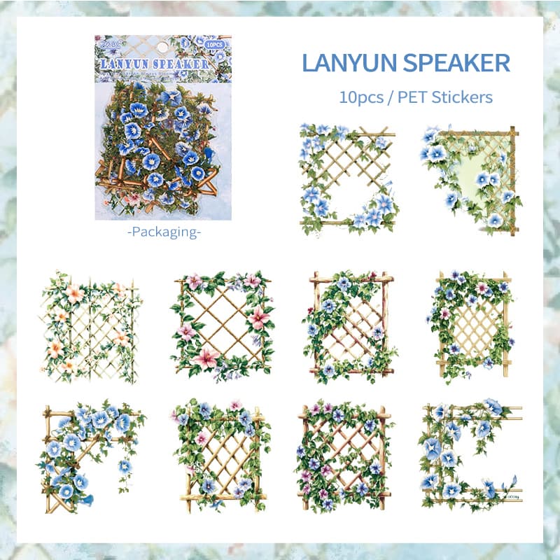 Autocollants PET de fleurs de jardin romantiques