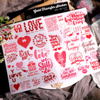 Romantische Liebesaufkleber | Transferaufkleber für DIY-Geschenke