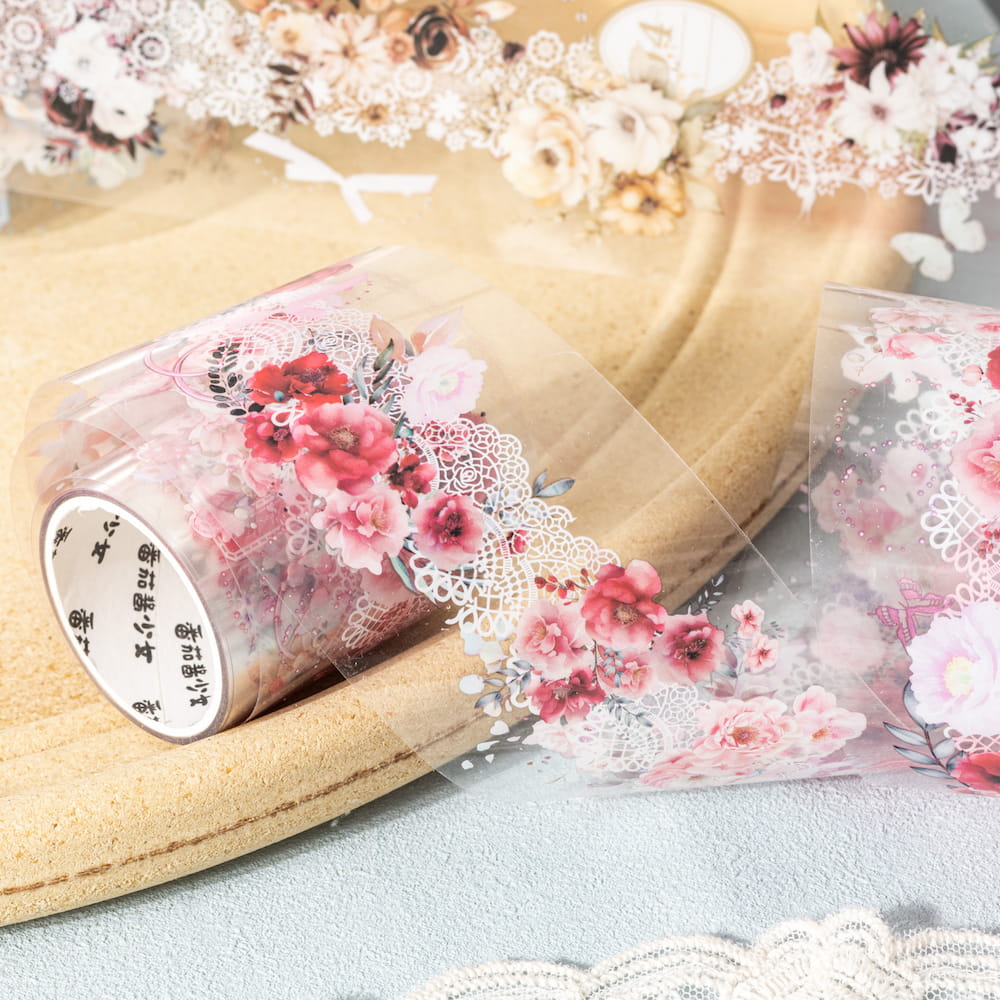 Romantic Ribbon Lace Flower PET Tape