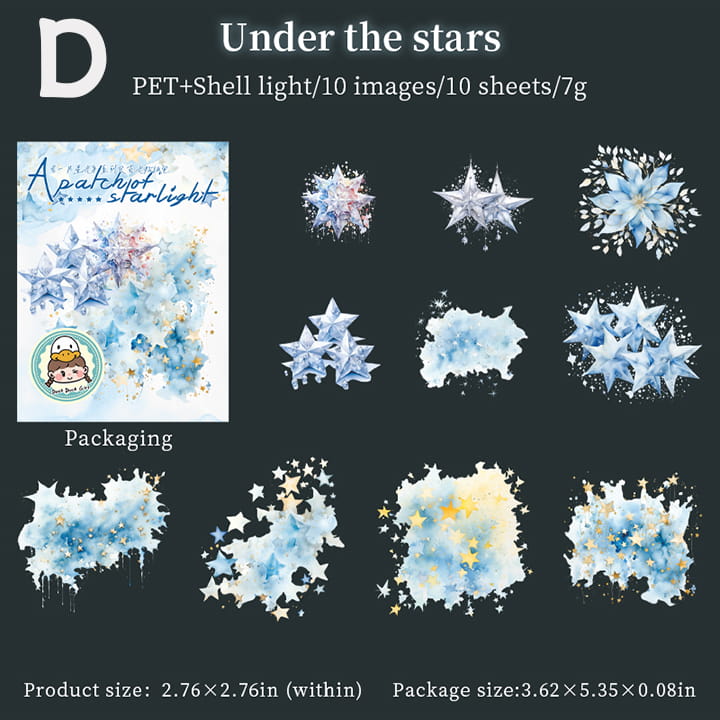 ロマンチックなスターライトスクラップブッキングステッカー