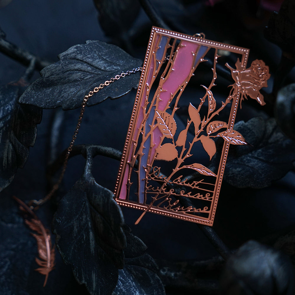 Romantic Rose Metal Bookmark – Literary Gift for Book Lovers & Anniversaries