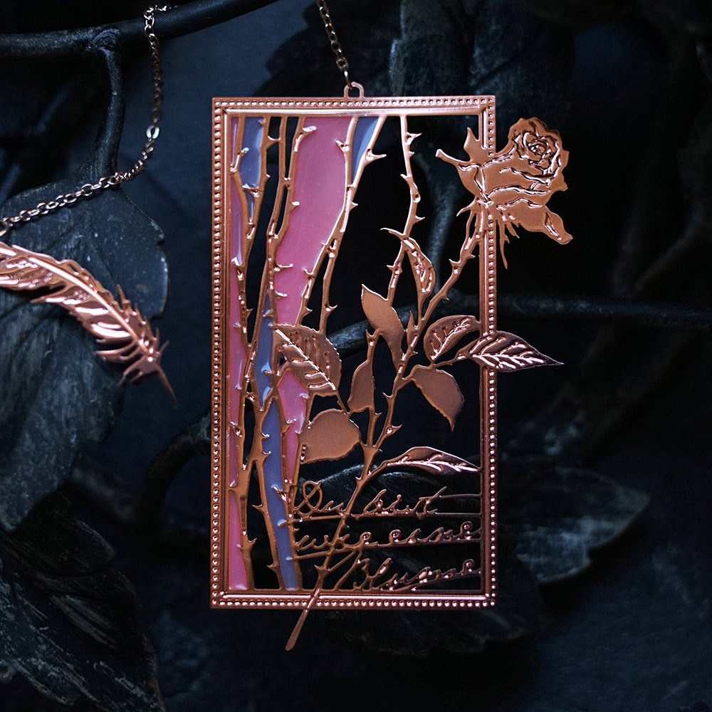 Romantisches Lesezeichen aus Metall in Rosé – Literarisches Geschenk für Buchliebhaber und Jubiläen