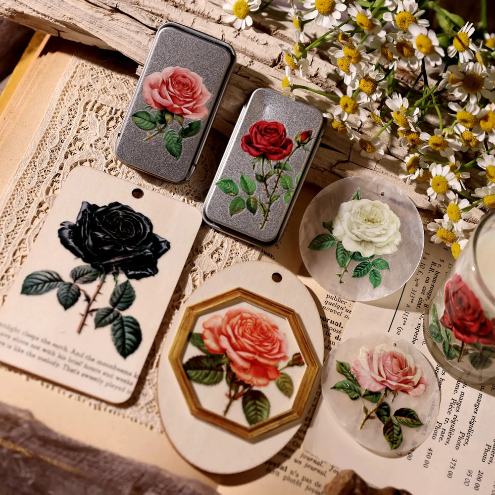 Rose Rub-on Transfer Stickers
