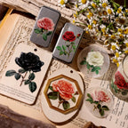 Autocollants décoratifs de roses à transfert par frottement