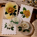 Autocollants décoratifs de roses à transfert par frottement