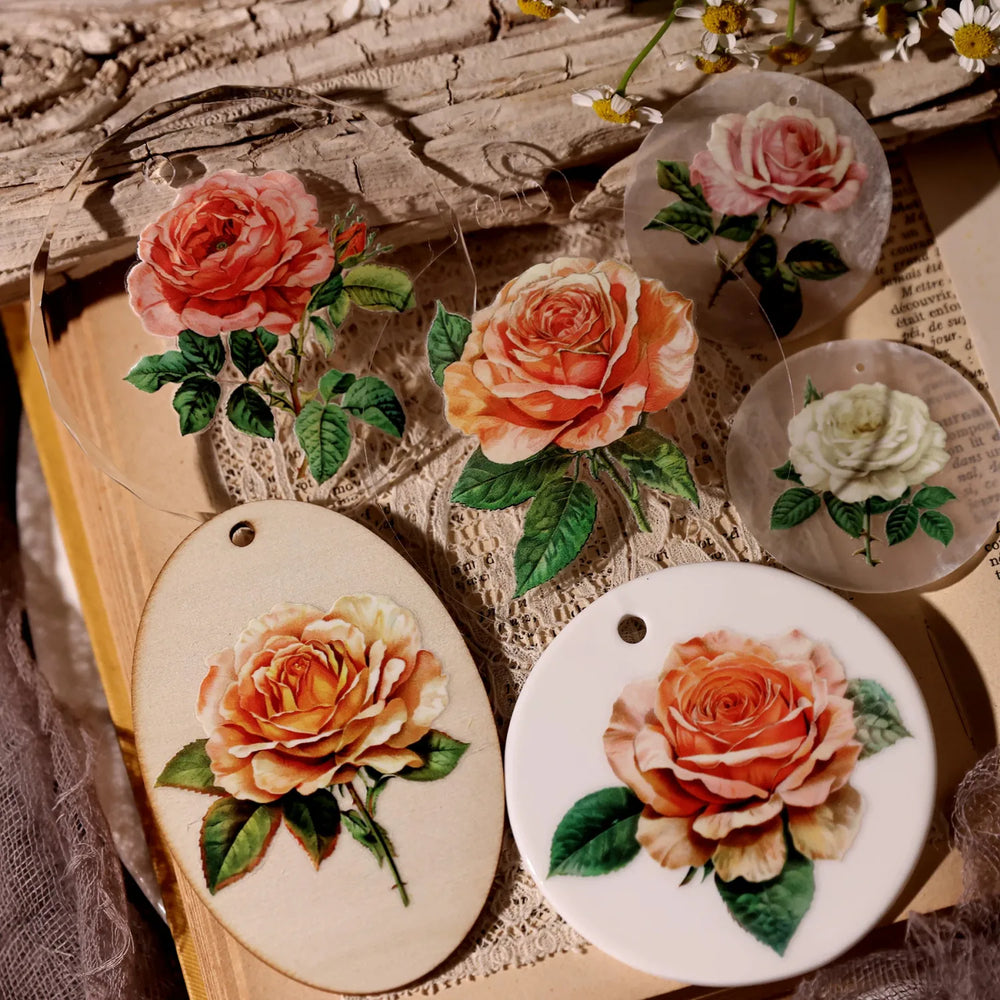 Rose Rub-on Transfer Stickers