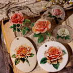 Autocollants décoratifs de roses à transfert par frottement