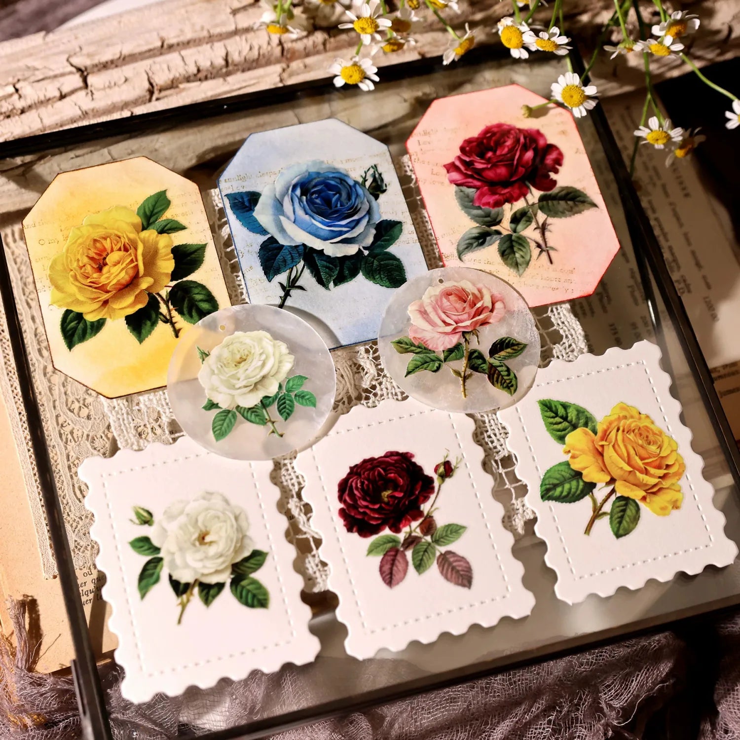 Rose Rub-on Transfer Stickers
