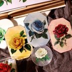 Autocollants décoratifs de roses à transfert par frottement
