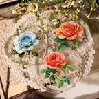 Autocollants décoratifs de roses à transfert par frottement