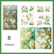Rose Transparent PET Sticker Sheet – Floral Stickers with Gold Foil
