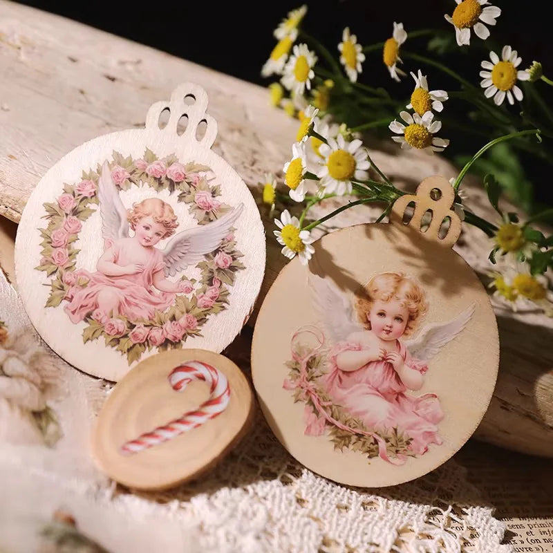 Autocollants à transférer pour loisirs créatifs, verre, bois et carnets de voyage – Ange de Noël