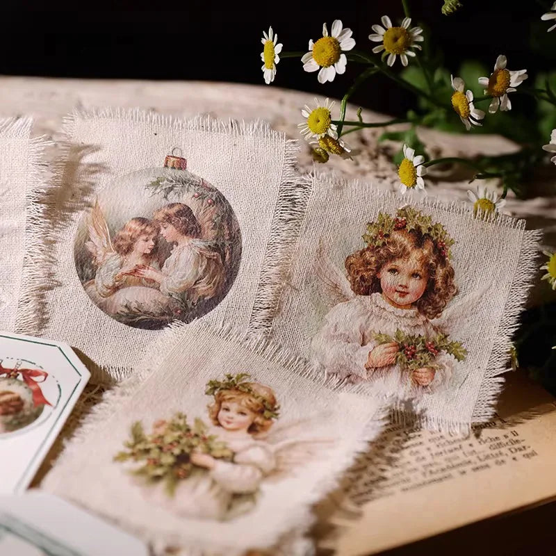 Autocollants à transférer pour loisirs créatifs, verre, bois et carnets de voyage – Ange de Noël