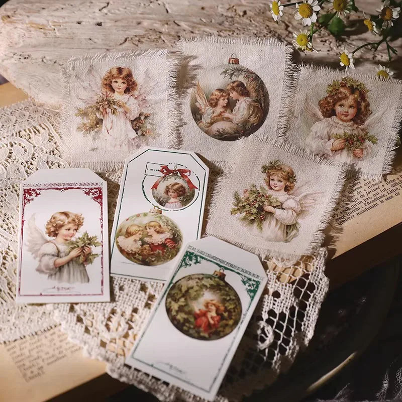 Autocollants à transférer pour loisirs créatifs, verre, bois et carnets de voyage – Ange de Noël