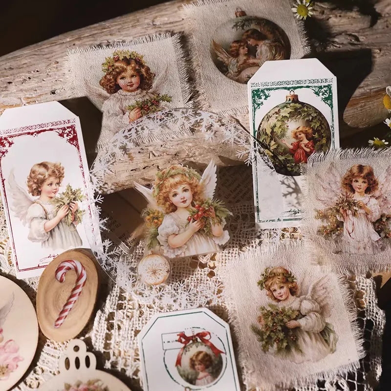 Autocollants à transférer pour loisirs créatifs, verre, bois et carnets de voyage – Ange de Noël