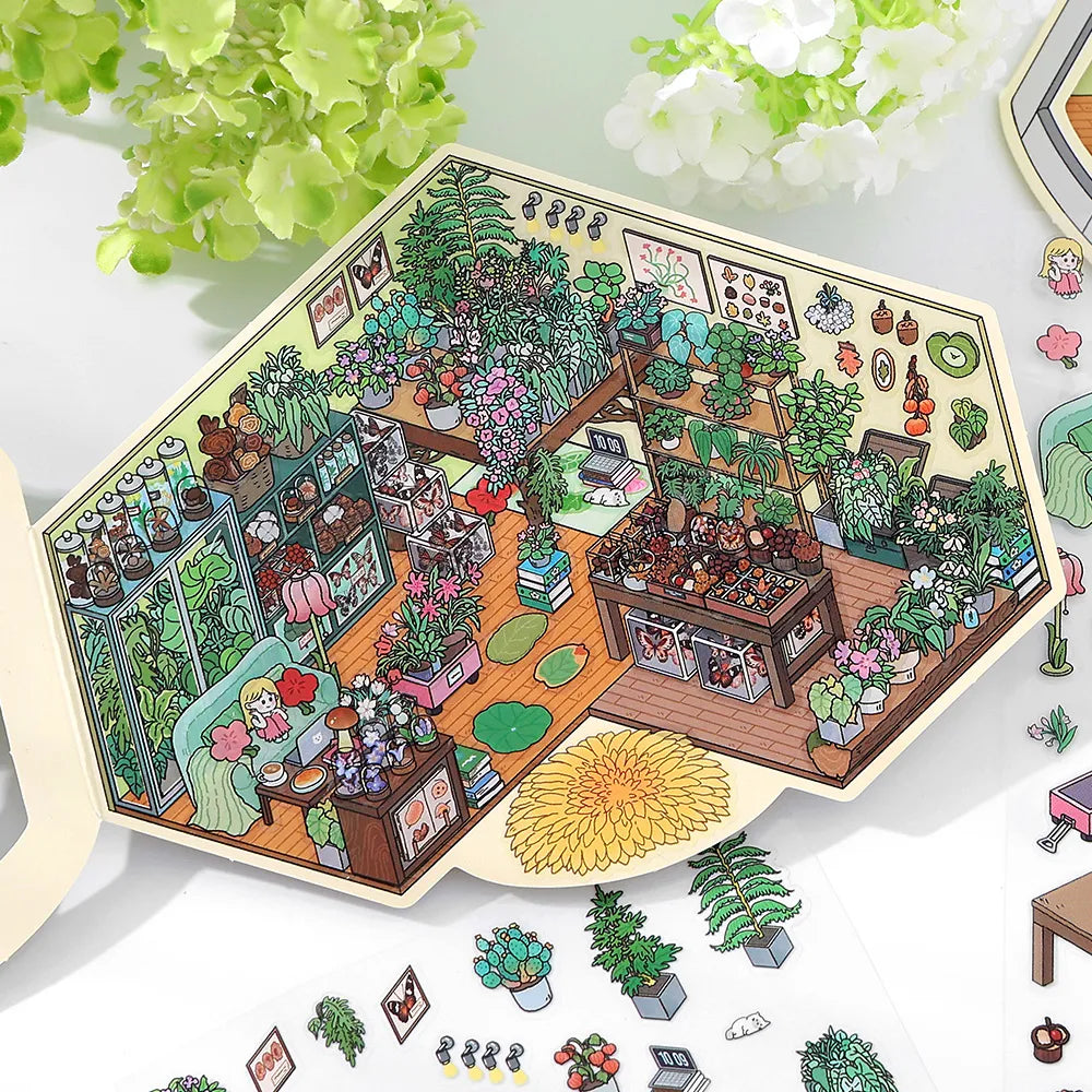 Ensemble d'autocollants 3D pliables – Mondes miniatures pour carnets et agendas