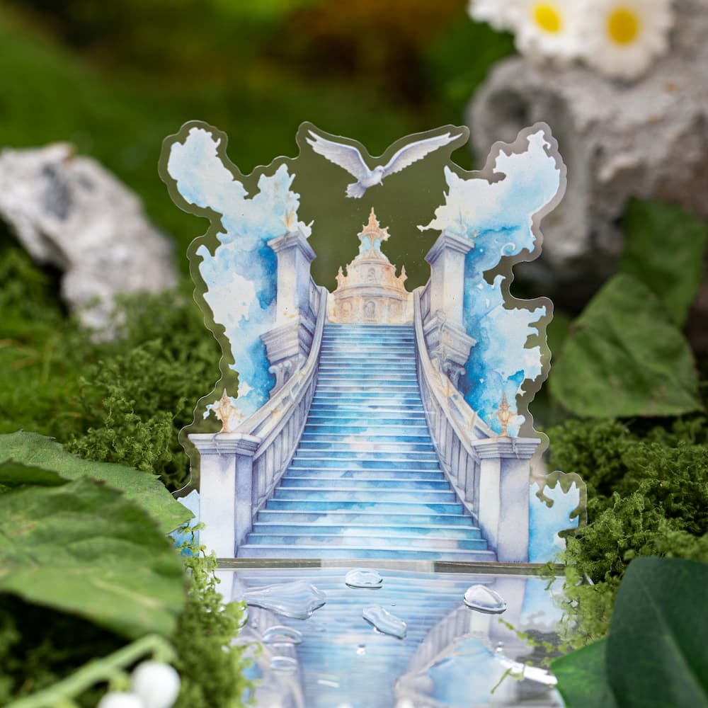 Autocollant PET à thème échelle de pierre aquarelle pour scrapbooking