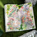 Autocollant PET à thème échelle de pierre aquarelle pour scrapbooking