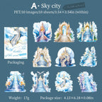 Autocollant PET à thème échelle de pierre aquarelle pour scrapbooking