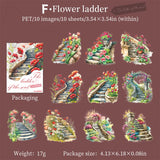 Scrapbooking Watercolor Stone Ladder Themed PET Sticker