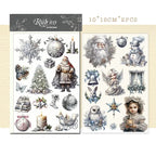 Silver Christmas Rub-On Transfer Stickers